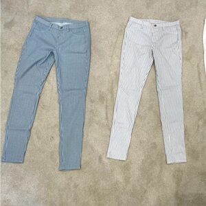 Uniqlo ultra stretch legging pants Striped Blue and Gray Pants